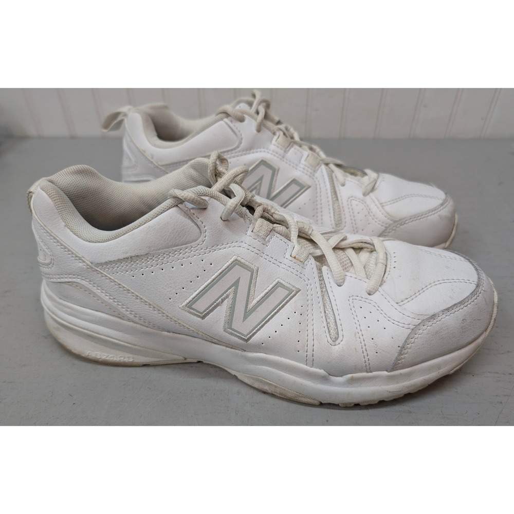 New Balance 608 V5 Shoes Men's 10 White Leather MX608AW5 Slip Resistant Workwear